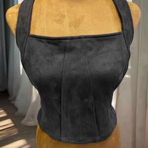 Whimsigoth Grunge Punk Suede Festival Rave Sincerely Jules NWT Halter Top